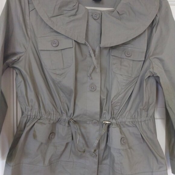 BNWOT WILLI SMITH SAGE GREEN KHAKI COTTON CINCH WAIST JACKET SIZE LARGE - Picture 3 of 11